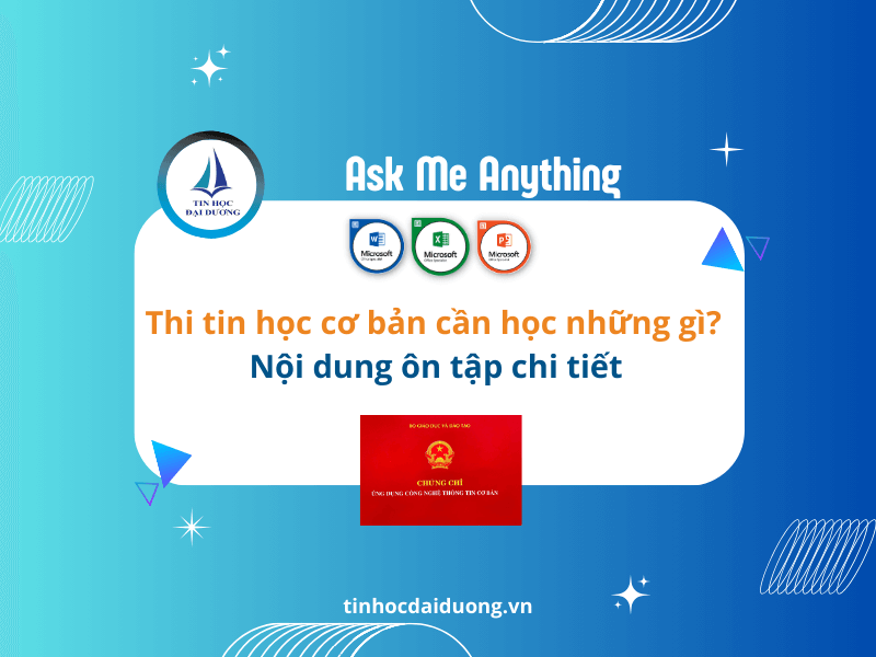 Thi tin học cơ bản cần học những gì?